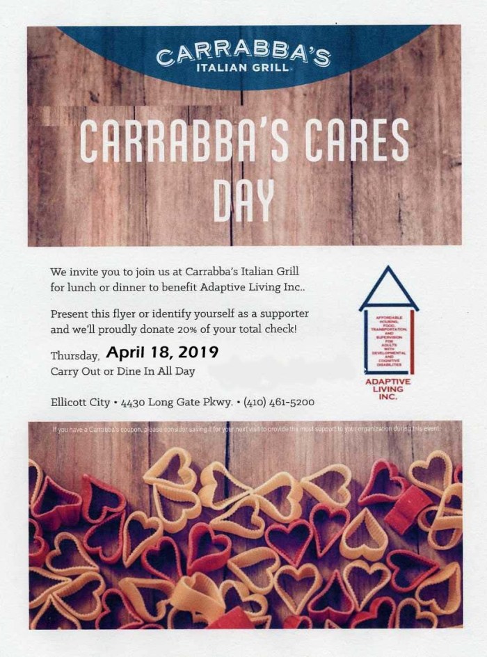 Carrabbas Cares Day April 18 2019